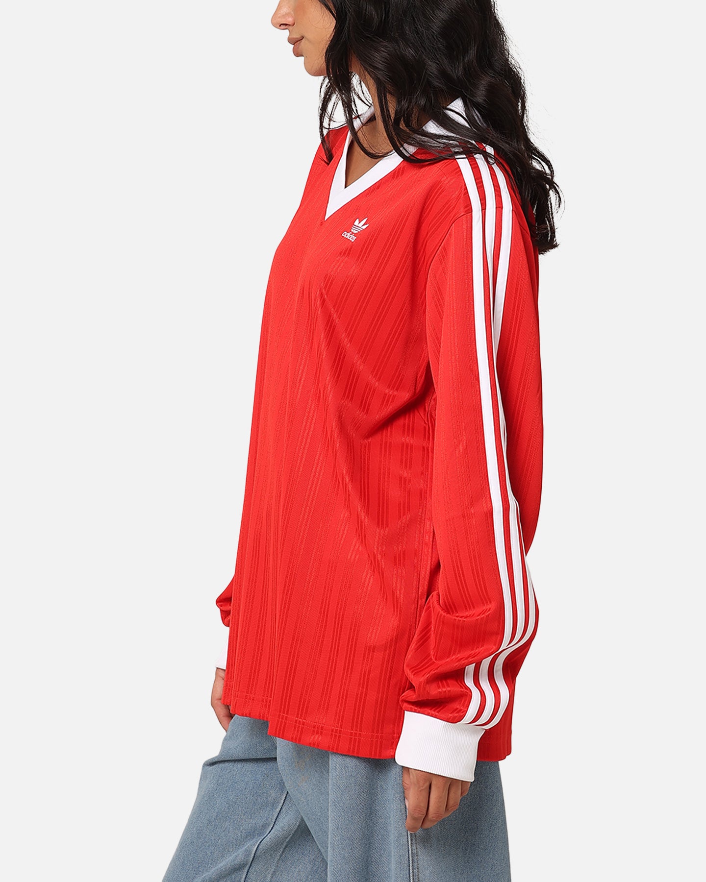 Adidas Piqué Long Sleeve Football Polo Shirt - Men's Training Jersey, Breathable & Moisture-Wicking - Better Scarlet Red - Perfect for Soccer Practice, Matches & Casual Wear