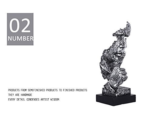 Creative Abstract The Thinker Statue - Gold Face & Hand Sculpture for Desk Decor | Office & Home Decoration | Meditation & Study Room Accent