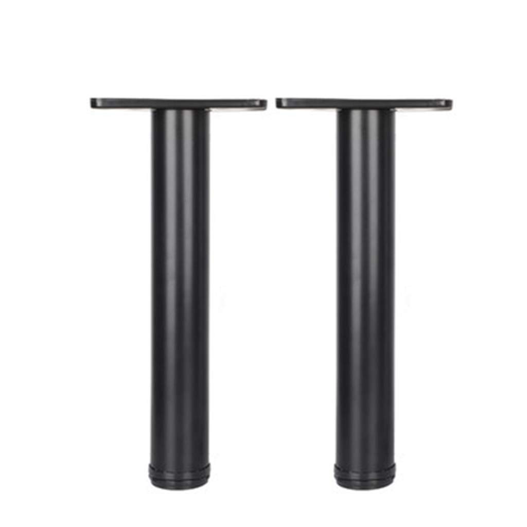 Adjustable Bar Counter Legs - Set of 2 Heavy Duty Metal Table Legs for Glass Top, Desk, Closet, Bench & Furniture (Black Finish) - Perfect for Home Office, Kitchen Island & DIY Projects