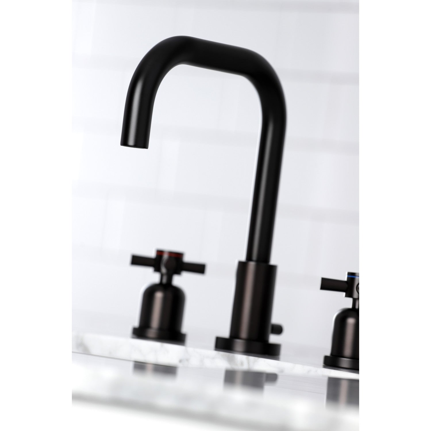 Concord 3-Hole Widespread Bathroom Faucet with Brass Pop-Up Drain - Two Handle Deck Mount Sink Faucet for Bathroom Vanity, Powder Room & Guest Bath Installation