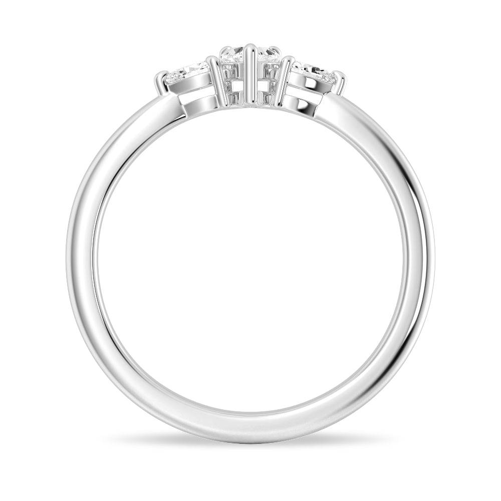 Lab Grown Diamond Promise Ring with Heart & Pear Design - True Love Symbol for Engagement, Anniversary & Special Occasions