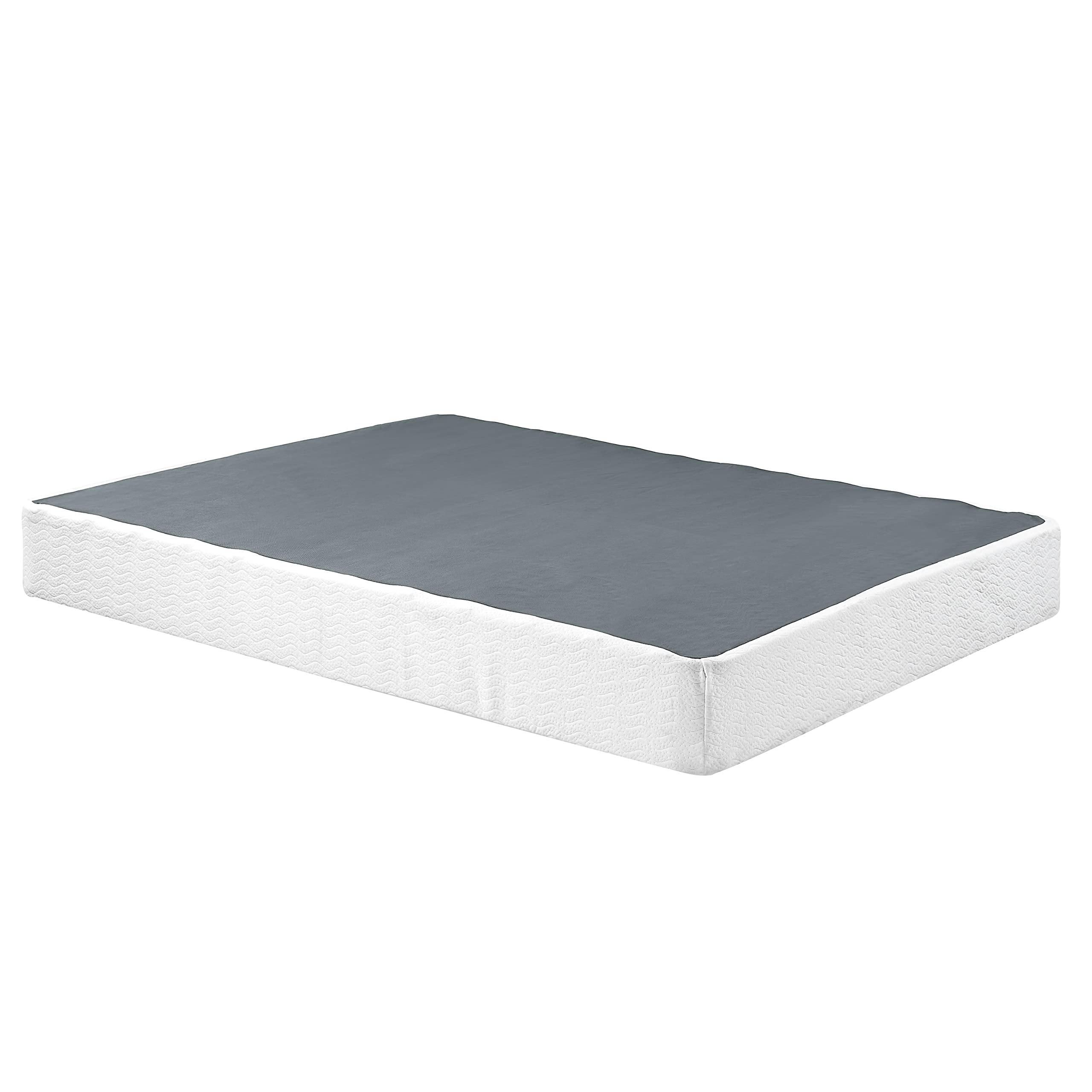 Lexicon Linden Mattress Foundation - Queen Size Bed Frame with Strong Support, White Wooden Slats - Perfect for Bedroom, Guest Room & Dormitory Furniture
