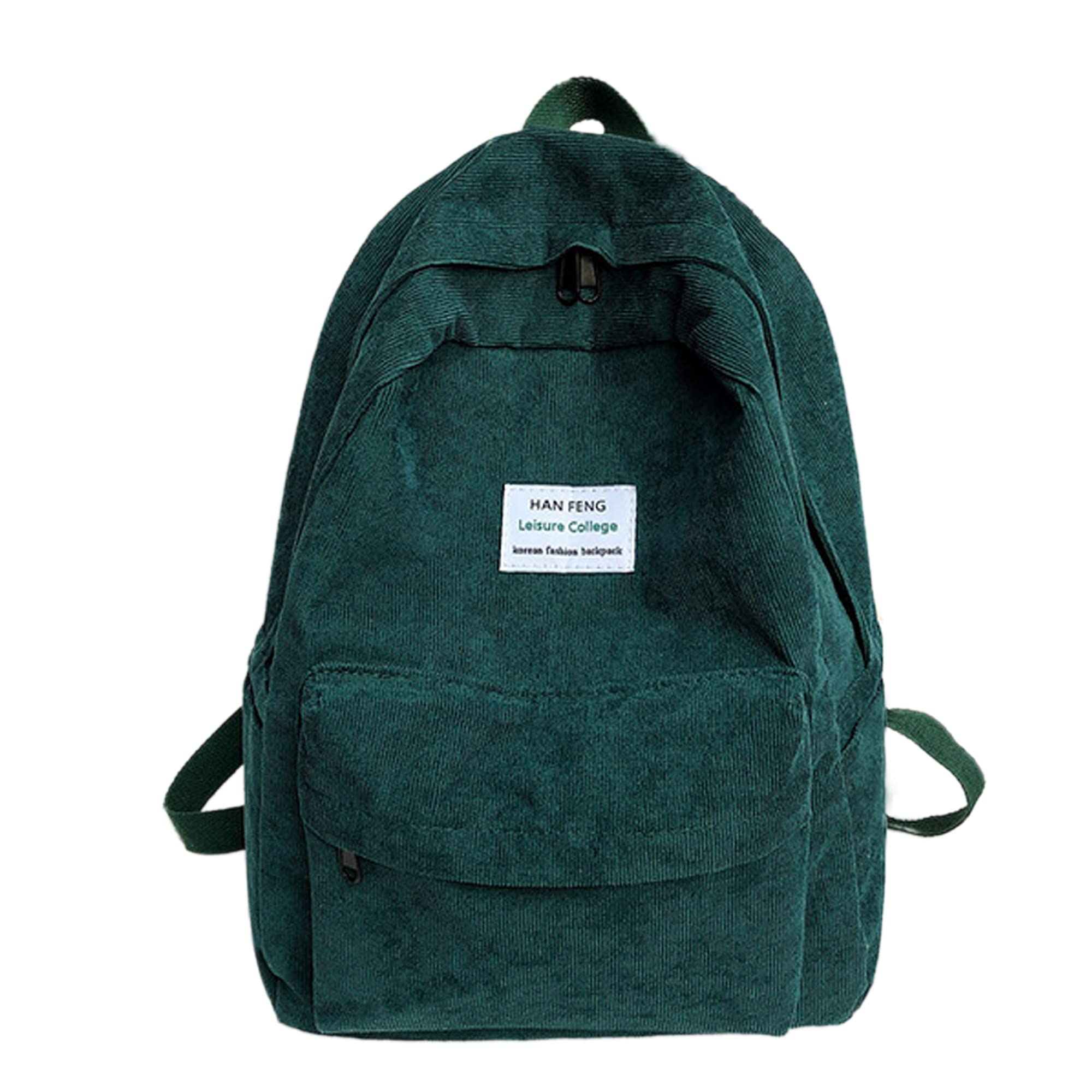 Vintage Corduroy Backpack for Women - Lightweight School Bag & Daypack for Travel
