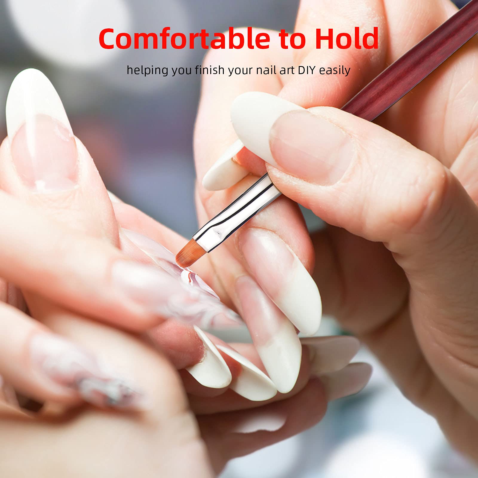 15PCS Professional Nail Art Brush Set - Acrylic Nail Brushes, Liner & Polish Pens for Home & Salon Use (Red) | Perfect for Gel, Acrylic & DIY Nail Designs - Layfoo