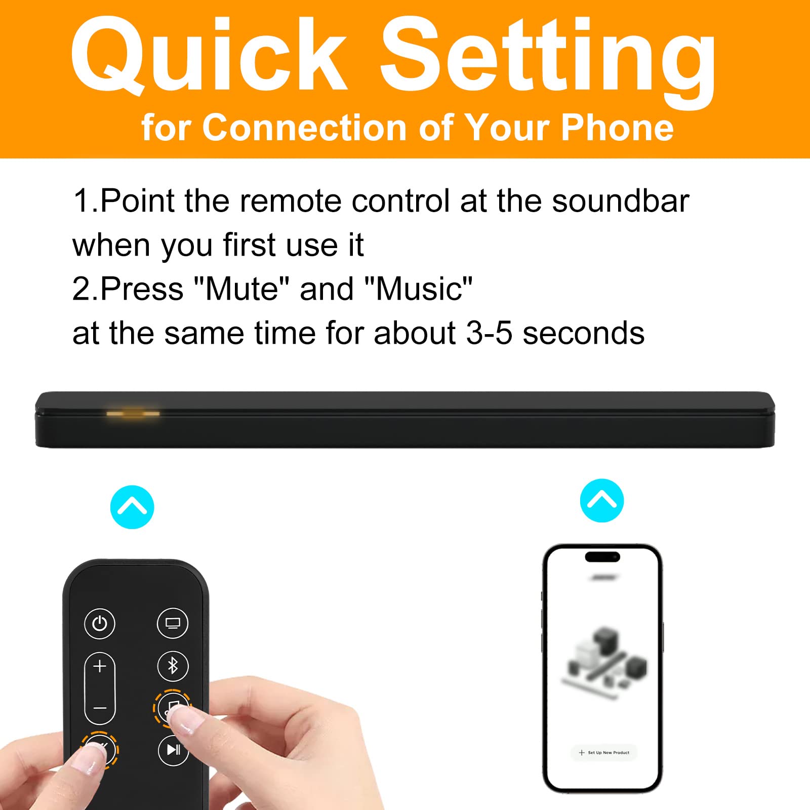 Bose Smart Soundbar 300 Replacement Remote Control - Compatible with Bose 300 Soundbar (Model 843299-1100) with Battery Included - Perfect for Home Theater & Entertainment System Control