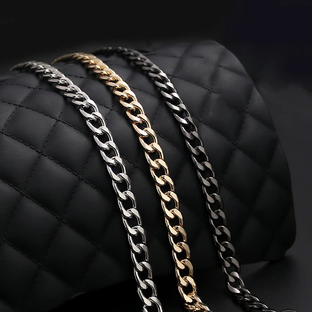 4-Piece DIY Iron Flat Chain Belt Set - Gold Metal Buckle (7.9