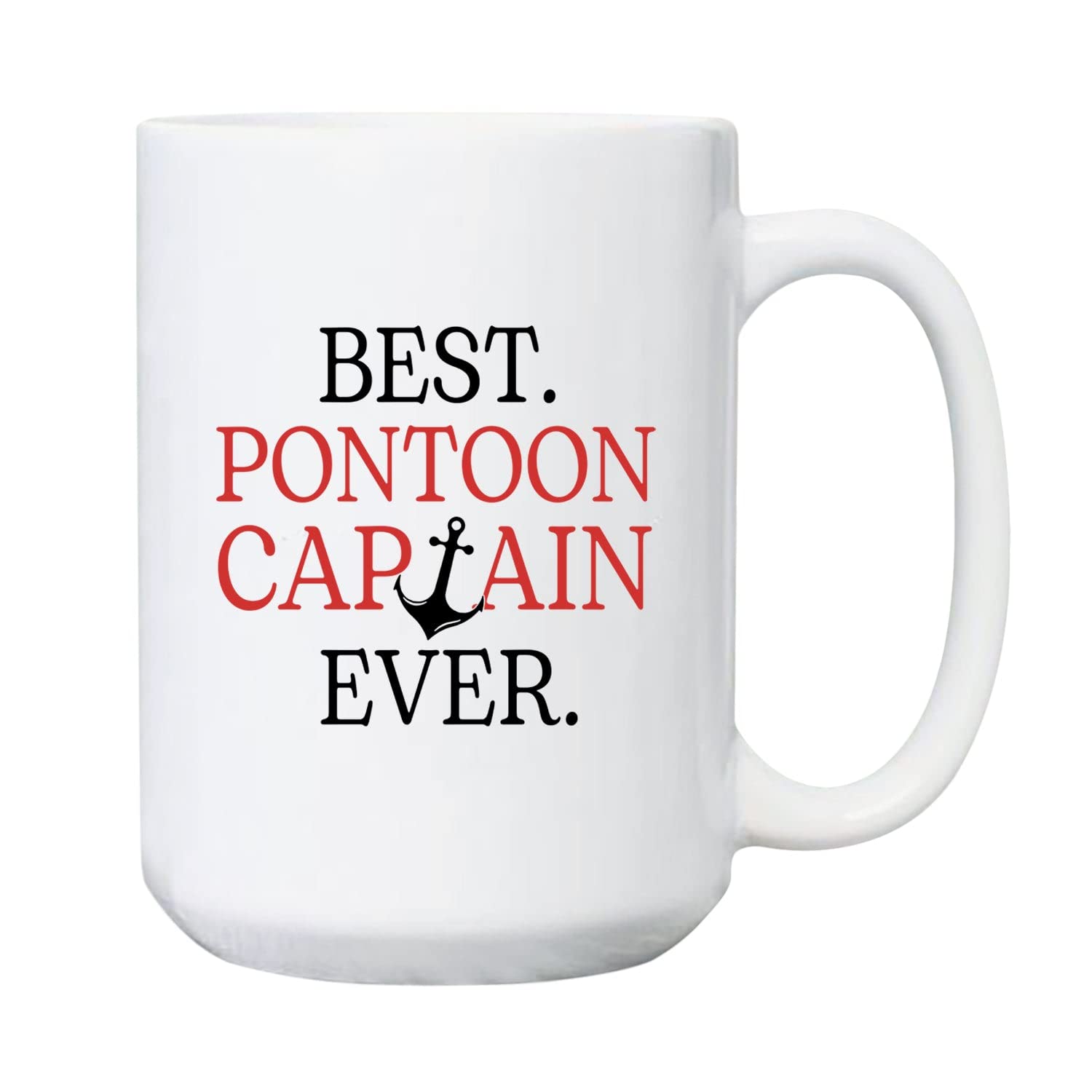 Best Pontoon Captain Ever Ceramic Coffee Mug - 11oz/15oz Customizable White Boat Captain Gift for Sailors & Mariners - Perfect for Boating, Fishing & Nautical Enthusiasts
