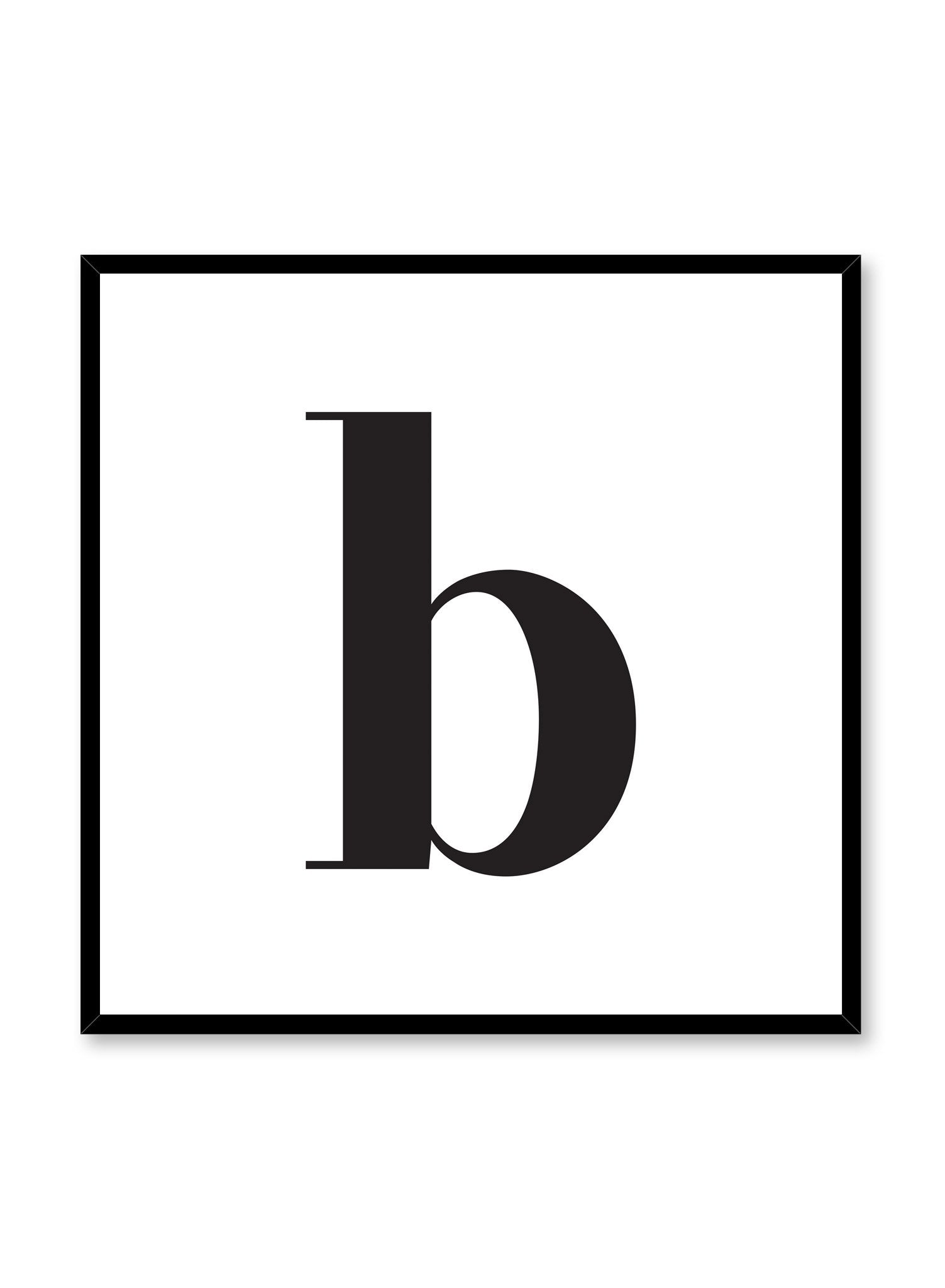 Lowercase Letter B Poster - Educational Alphabet Wall Art for Kids' Rooms, Classrooms & Nursery Decor