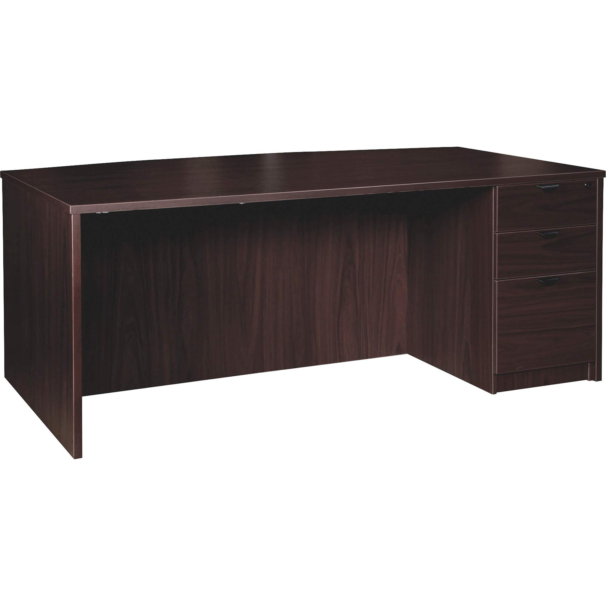 Lorell Prominence 2.0 Espresso Laminate Right-Pedestal Desk with File Box - Modern Office Desk for Home & Business Workspace