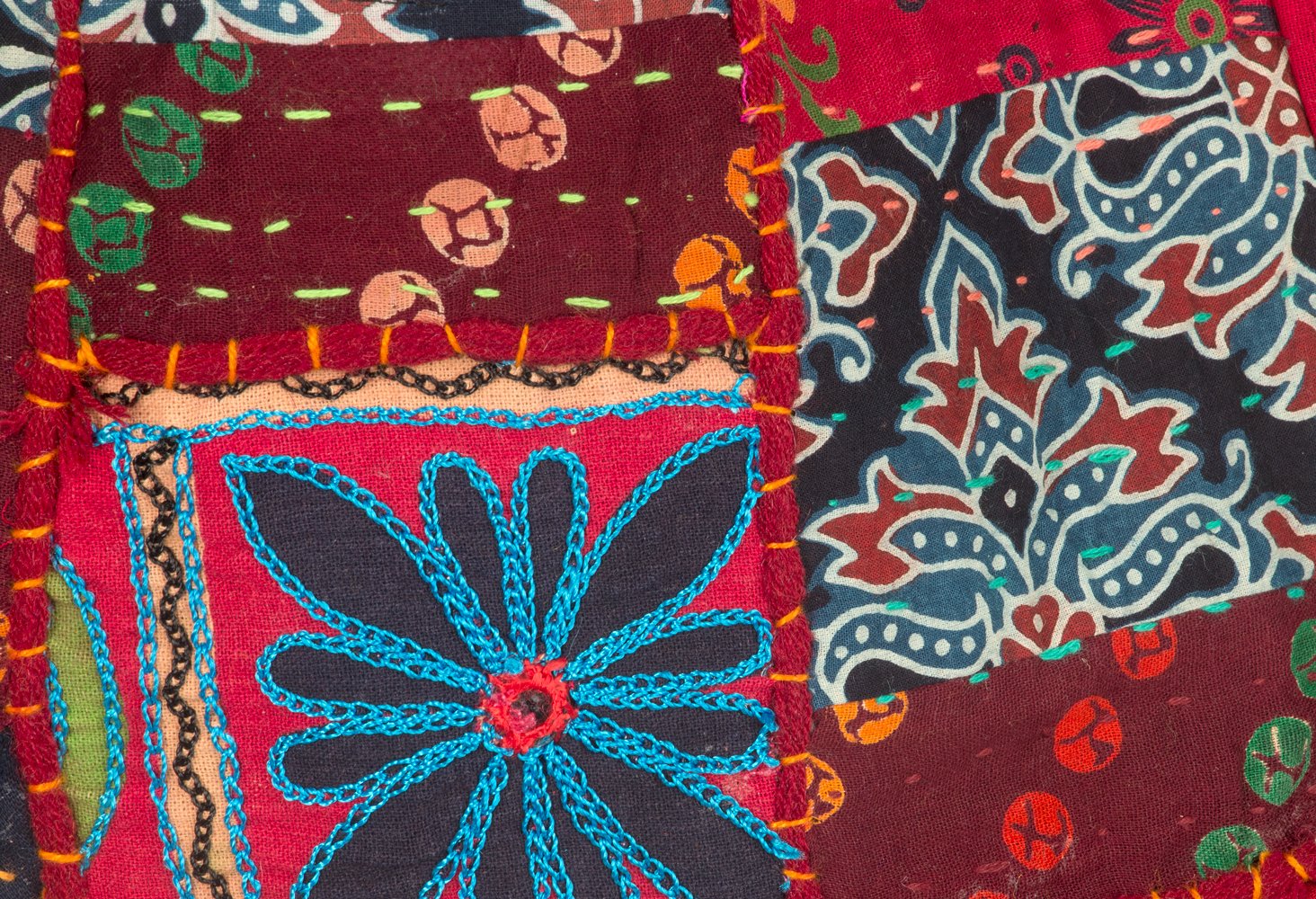 Boho Chic Handmade Patchwork Embroidered Shoulder Tote Bag - Hippie Beach Purse for Women, Red Casual Everyday Roomy Laptop Bag (Perfect for School, Market, Travel & Festival Use)