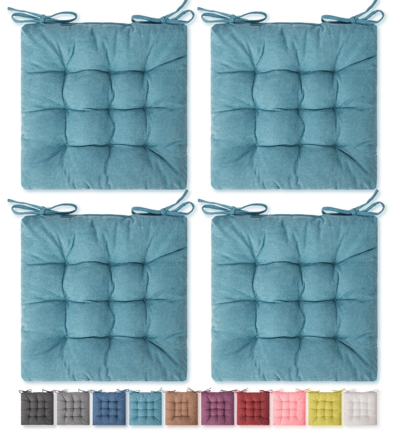 Square Moon 4 Pack Seat Cushions - Comfortable Chair Pads for Indoor & Outdoor Use - Office, Dining & Desk Chair Cushions - Perfect for Home, Office, Patio & Restaurant Seating