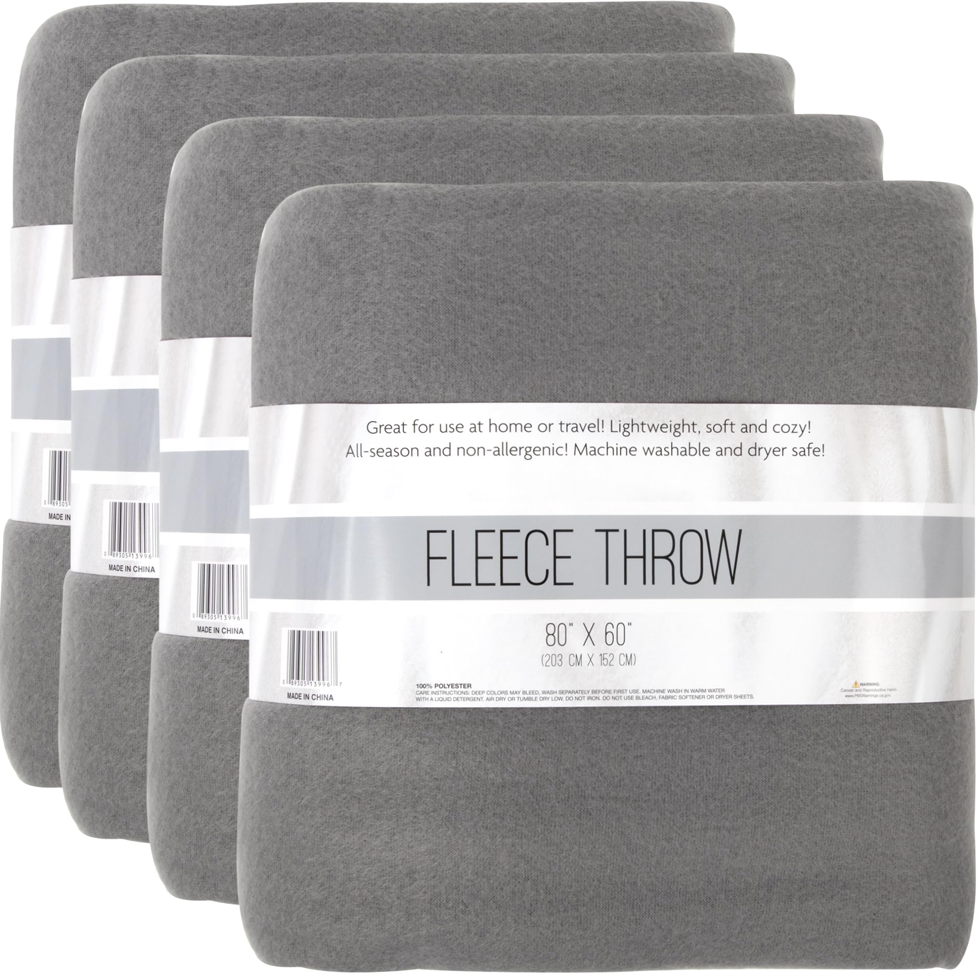 24 Pack Twin Size Fleece Blankets - Ultra Soft Microfiber Sherpa Blankets (60x80 Inches) Hypoallergenic & Cozy for Bed, Couch, and Travel - Bulk Pack for Home, Hotels, and Gifts