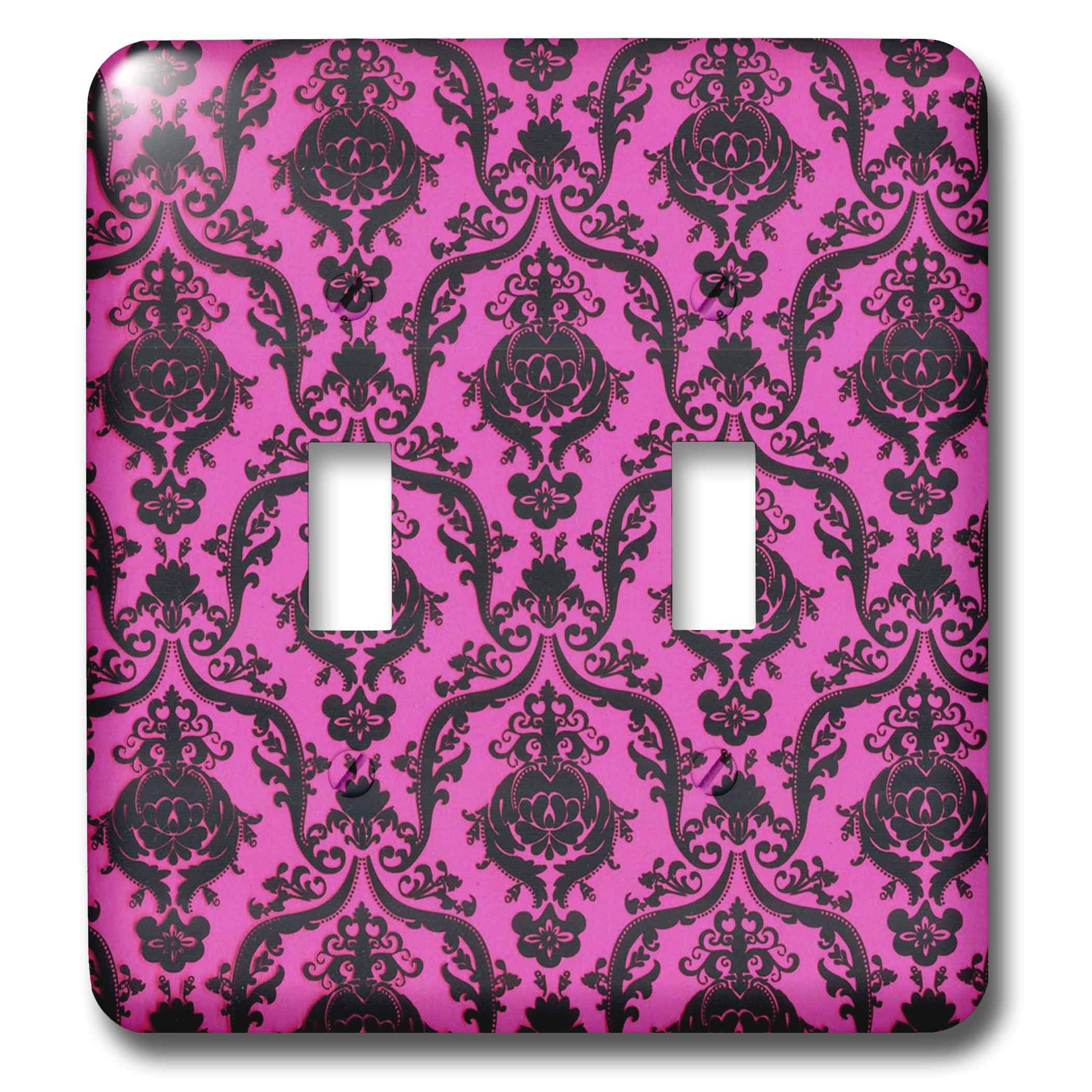 3D Rose Double Toggle Switch - Black Formal & Hot Pink | Wall Decor, Home Office Accessory, Gift for Switch Enthusiasts