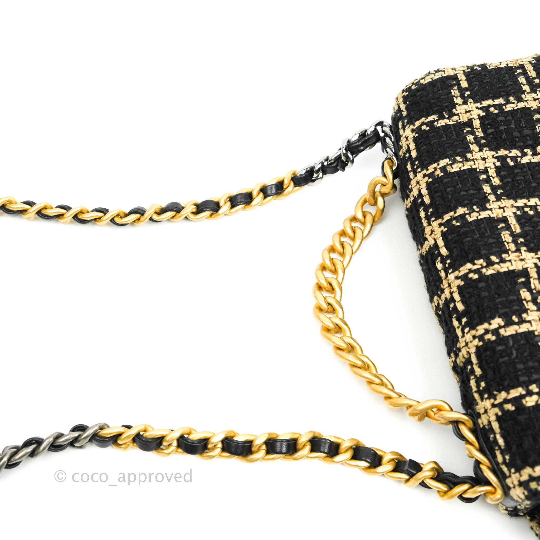 Chanel 19 Small Flap Bag - Black & Beige Tweed with Mixed Hardware | Luxury Designer Handbag for Women | Perfect for Work, Evening Events & Special Occasions
