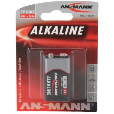 Ansmann 9V Alkaline Battery - Long Lasting Power for Smoke Detectors, Toys & Electronics - High Performance 9 Volt Battery for Home & Office Use