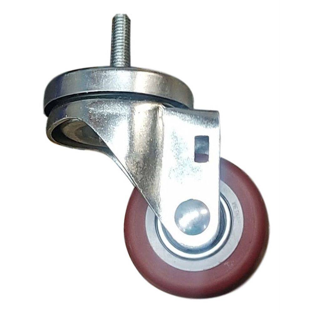 2 1/2 x 1 1/4 Inch Heavy Duty Polypropylene Wheel Caster with Threaded Swivel Stem - 250 lbs Load Capacity - Ideal for Carts, Furniture, and Industrial Equipment