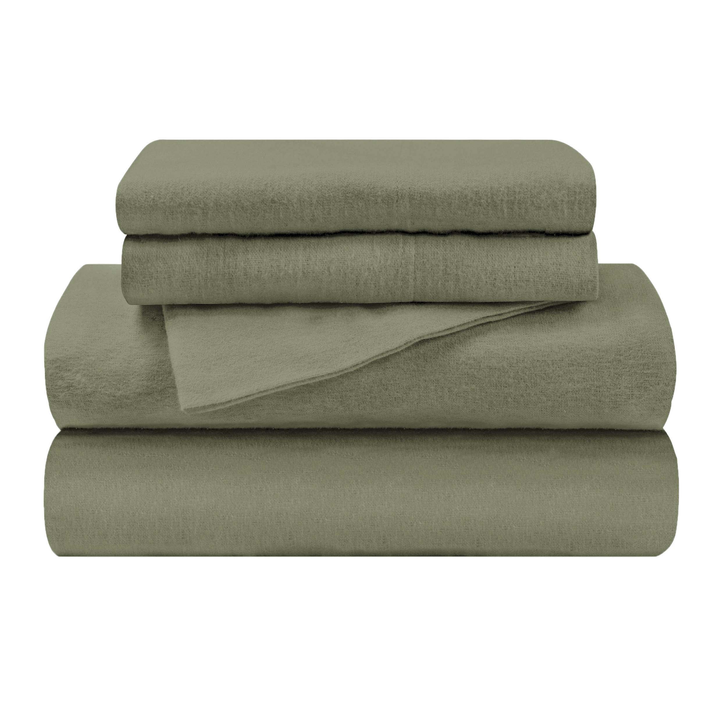 Premium Cotton Flannel Trellis Solid Deep Pocket Sheet Set - Ultra Soft & Cozy Bedding for Winter - Perfect for Cold Nights, Guest Rooms & Cozy Home Decor