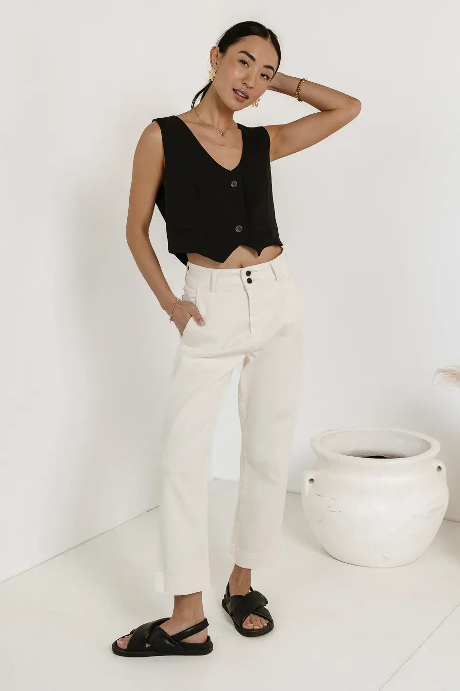 Bella Straight Leg Jeans for Women - Cream Wash Denim Pants | Comfortable & Stylish Casual Wear for Everyday Outfits, Office, and Weekend Outings