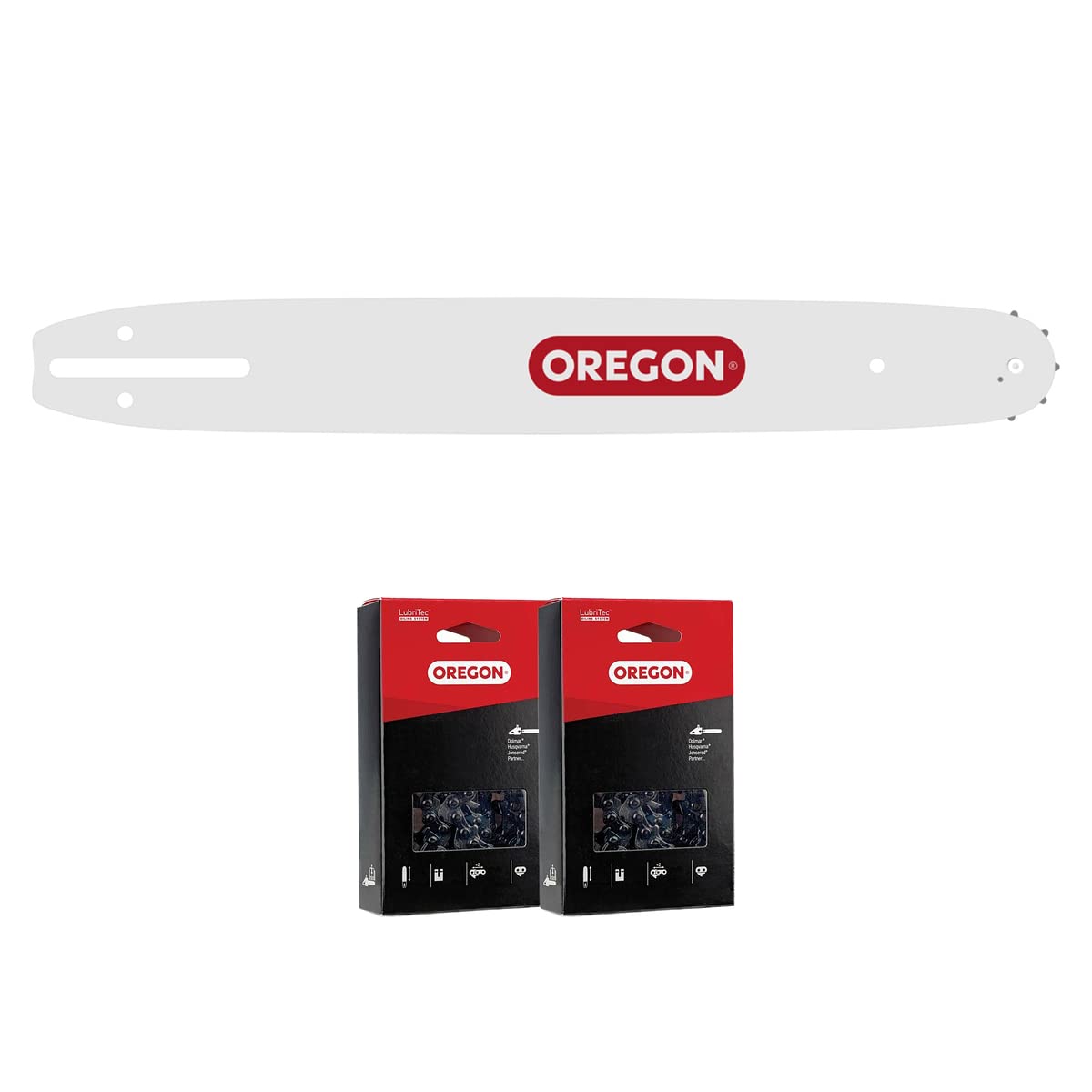 18-Inch Oregon Bar and 2-Chain Combo Kit for Echo CS-301 Chainsaw | 3/8