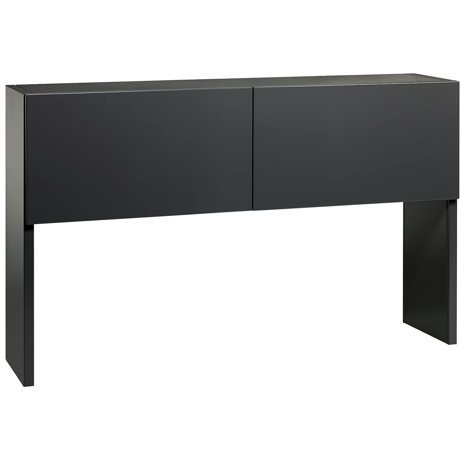 Lorell Charcoal Steel Desk with Stack-on Hutch - Durable Office Desk with Storage Shelf for Home & Business Workspace, Perfect for Study, Work, and Organization