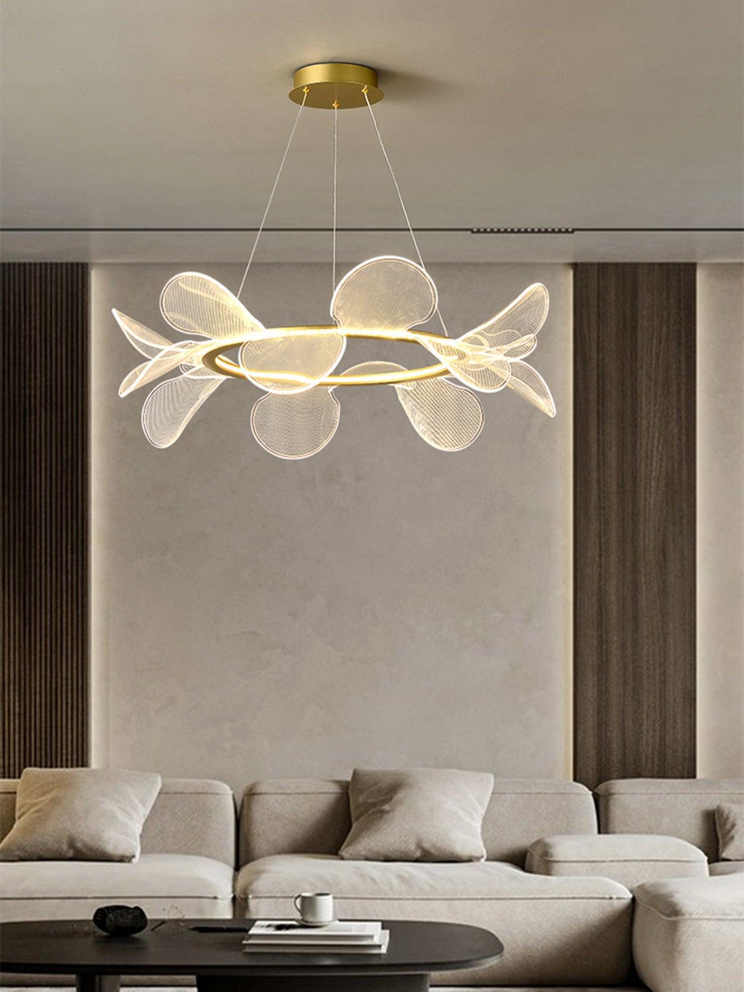Bain Flying Flowers Chandelier - Elegant Crystal Ceiling Light Fixture for Dining Room, Living Room & Bedroom Decor | Perfect for Home, Wedding & Event Lighting