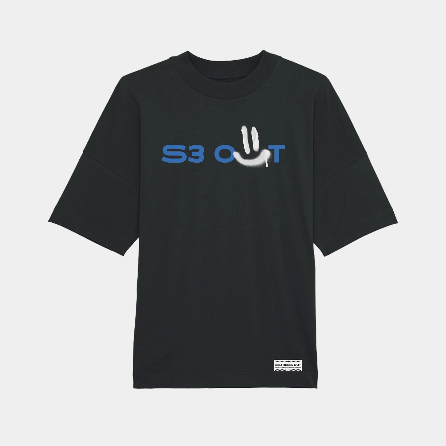 Oversized Black Stress Out T-Shirt for Women - Comfortable Loungewear & Casual Streetwear