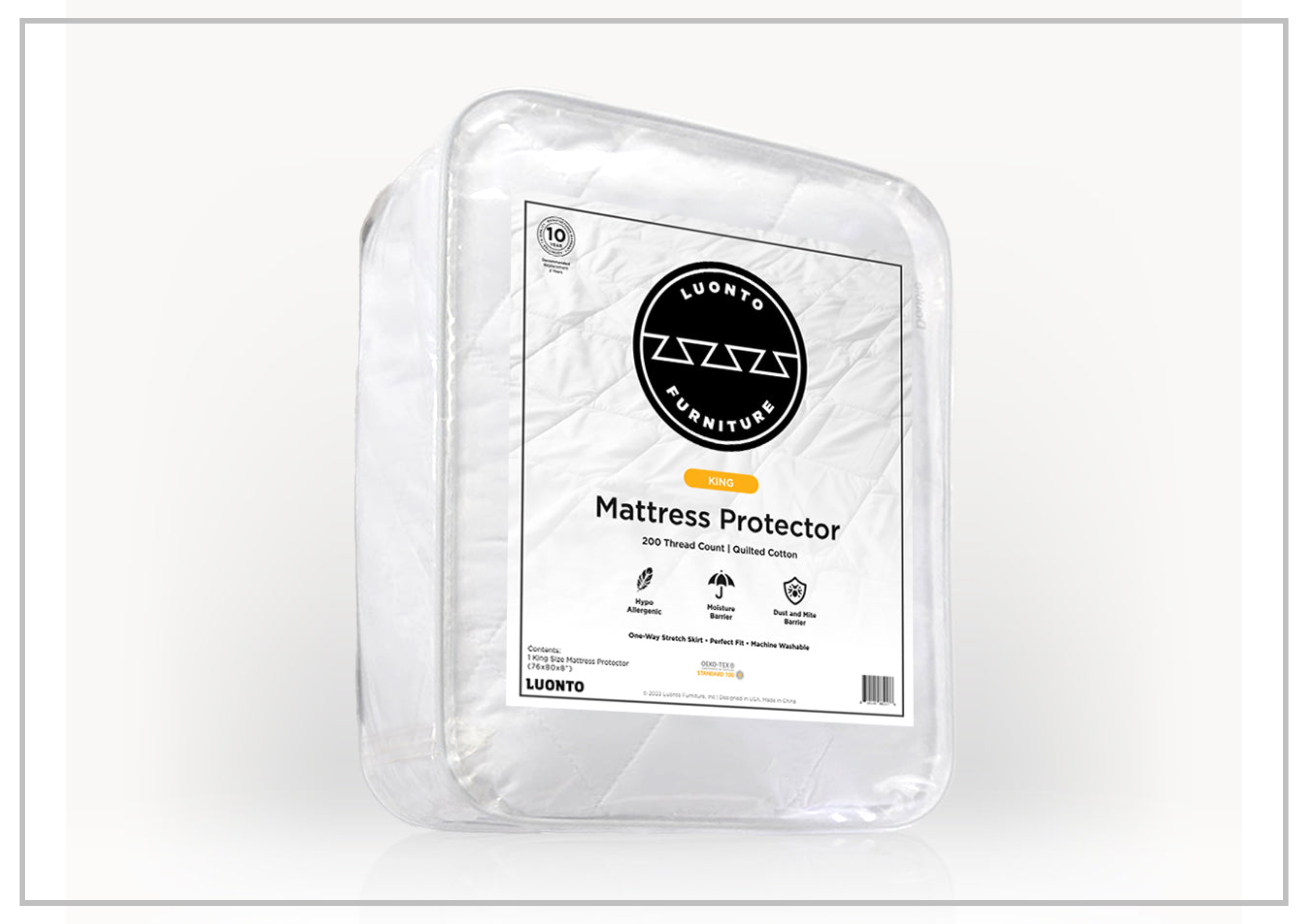 Luonto Waterproof Mattress Protector - Queen Size, Hypoallergenic, Breathable, Fitted Sheet Style - Perfect for Bedwetting, Allergies & Spill Protection