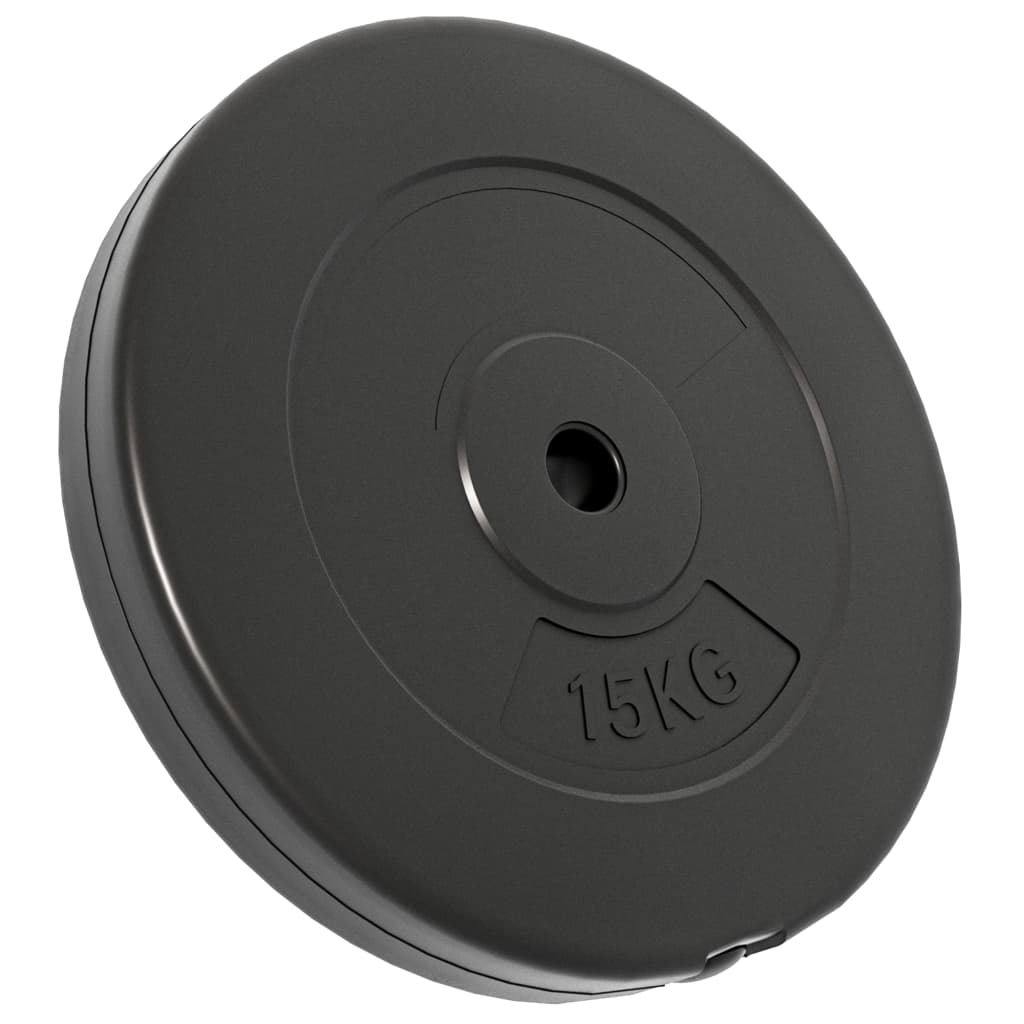 vidaXL 30 kg Cement Weight Plates Set of 2 - Strength Training & Home Gym Equipment for Weightlifting, CrossFit, and Fitness Workouts