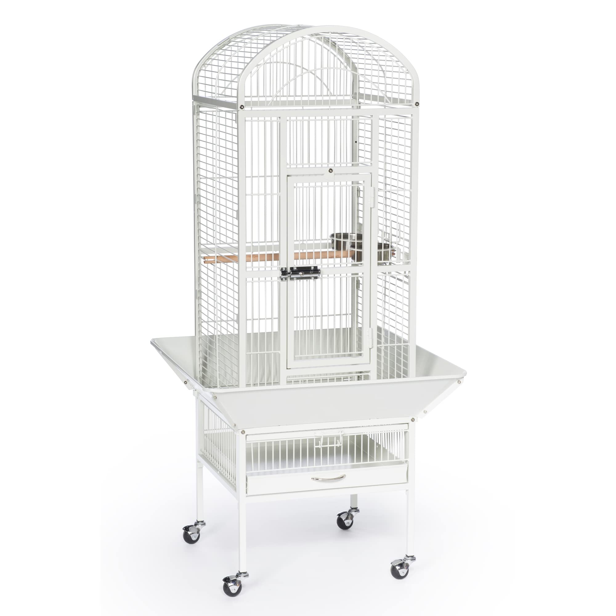 Prevue Pet Products 34512 Small Chalk White Dometop Bird Cage - Perfect for Parakeets, Finches & Small Birds - Home & Office Decor