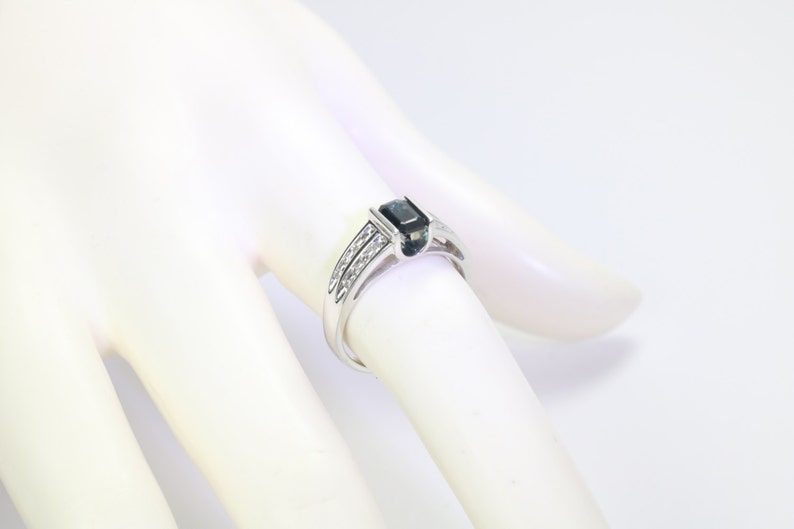 1.21 Carat 14K Gold Natural Dark Blue Sapphire and Diamond Ring for Engagement, Wedding, Anniversary Gifts