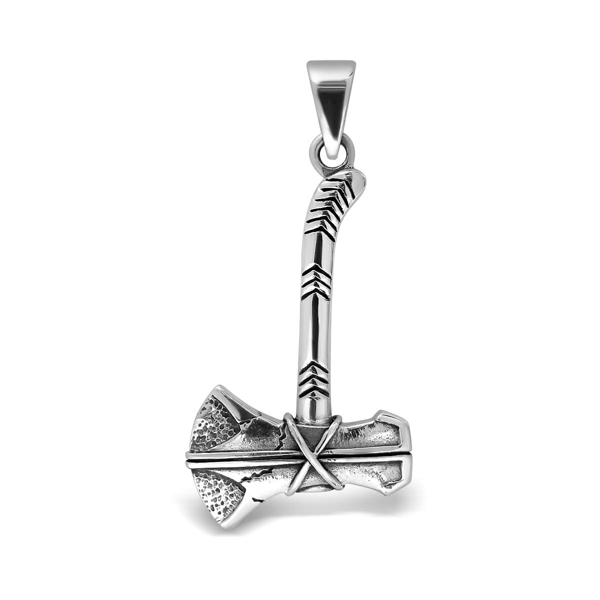925 Sterling Silver Viking Axe Pendant - Norse Mjolnir Amulet with Celtic Design, Double-Sided Charm for Men & Women | Perfect for Necklace Jewelry, Viking Cosplay, and Norse Mythology Gifts