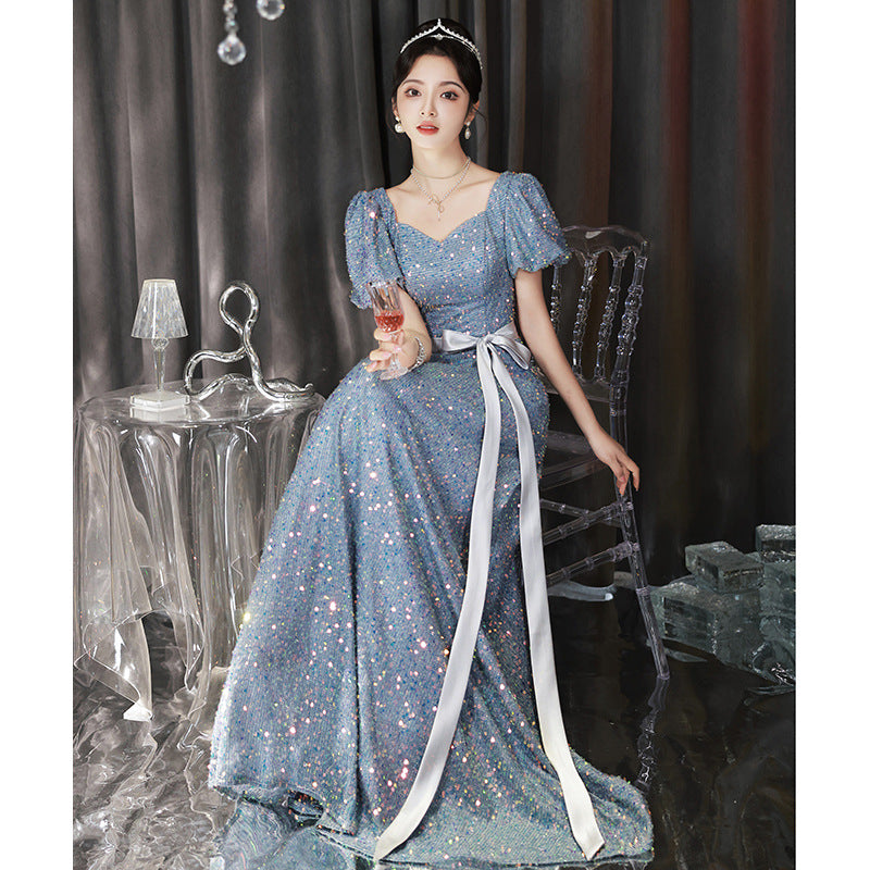Elegant A-Line Sequins Long Prom Dress for Sweet Princess Party Gown - Perfect for Homecoming, Quinceañera & Formal Evening Events