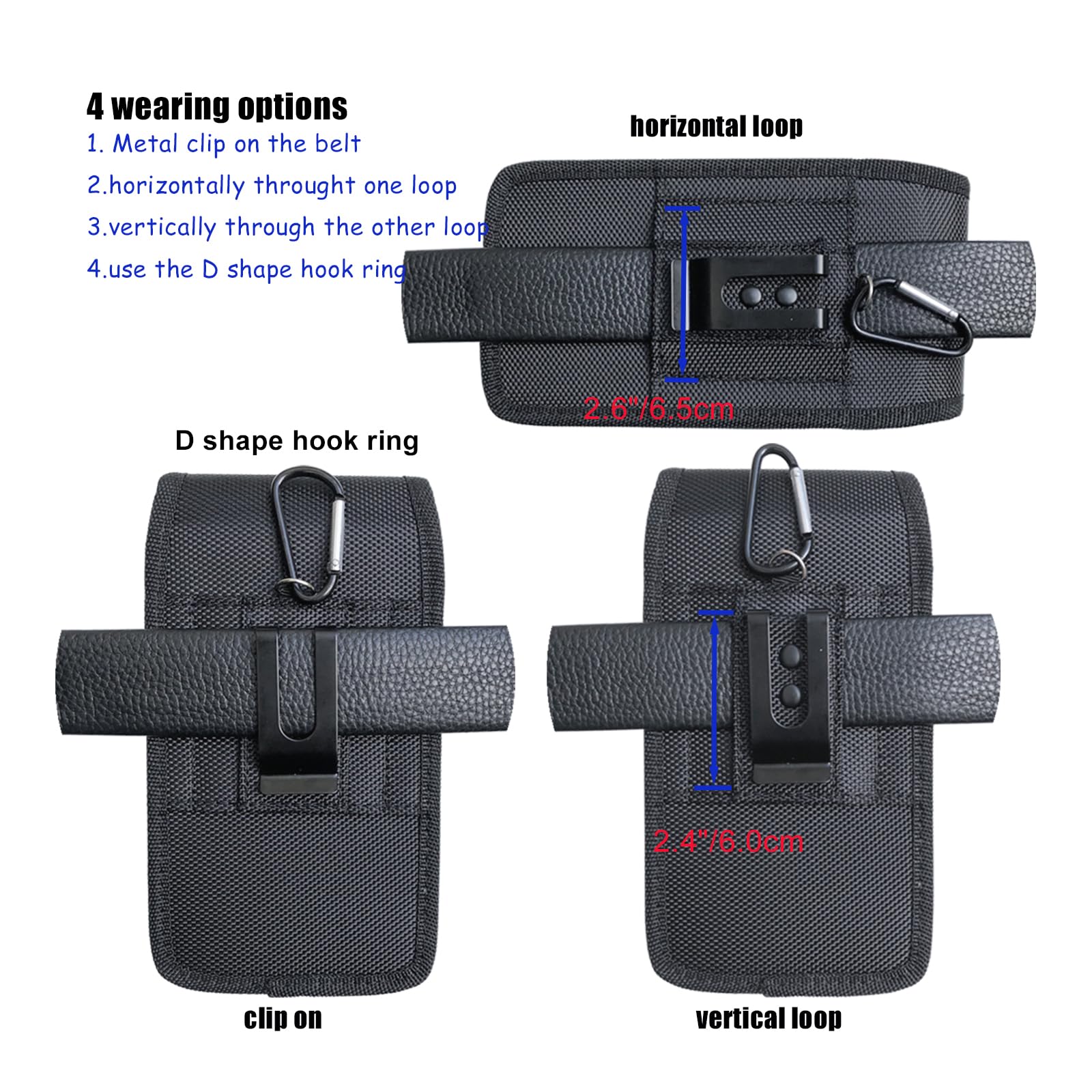 Vertical Dual Phone Holster Pouch with Belt Clip - 2 Phone Holder Case for iPhone 16/15/14/13/12/11 Pro Max & Samsung Galaxy A35/A55/S24/S23 Ultra Plus - Black - Perfect for Work, Travel & Outdoor Activities