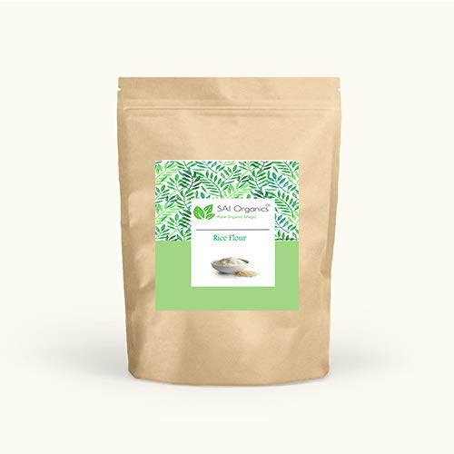 100% Pure Organic Sai Organics Natural Rice Flour for Skin Care - 100g | Brightening, Exfoliating & Soothing Facial Mask for Glowing Skin