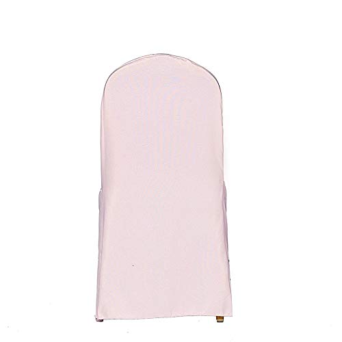 100 Pcs Blush Banquet Chair Slipcovers - Washable Polyester Removable Seat Protectors for Weddings, Parties & Dining Events - Elegant Chair Covers for Home & Event Decor