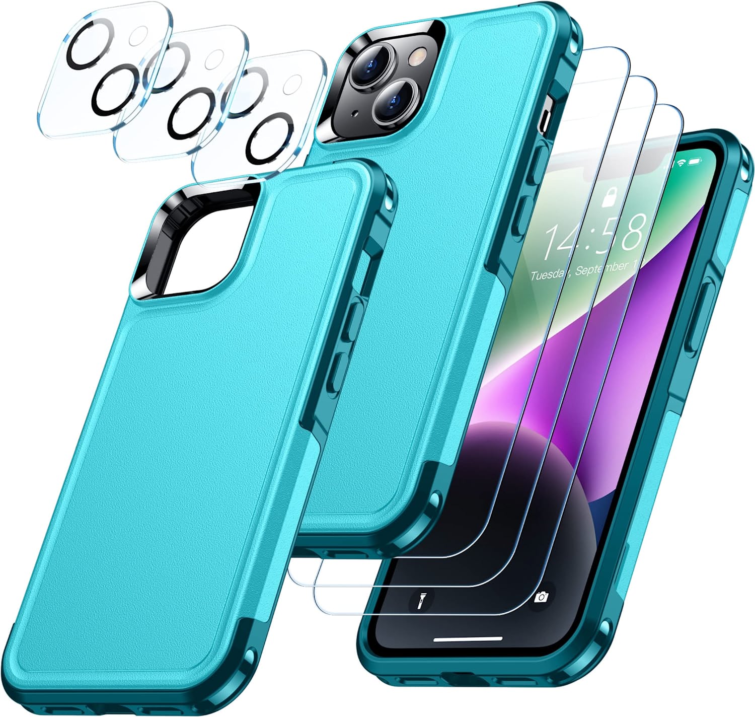 Premium iPhone 14 Heavy Duty Shockproof Case - Slim Full Body Protection for 6.1