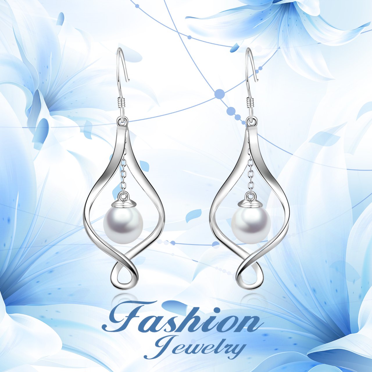 Sterling Silver Celtic Pearl Earrings for Women - Bee, Swan & Butterfly Designs | Valentine's Day & Mother's Day Jewelry Gifts | Perfect for Weddings, Anniversaries & Special Occasions