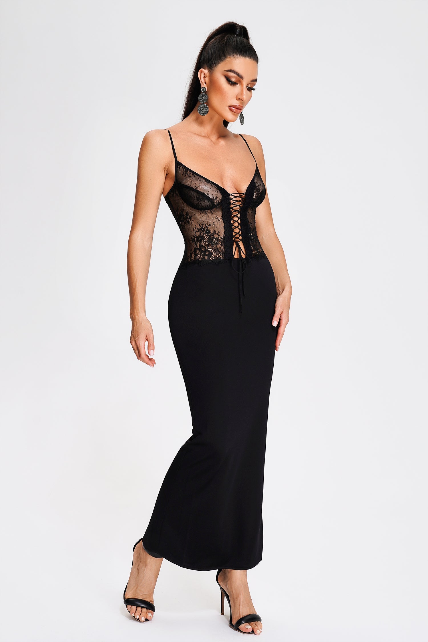Kacia Elegant Lace Maxi Dress for Women - Summer Beach Wedding Party Formal Evening Gown - Perfect for Beach Vacations, Date Nights & Special Occasions
