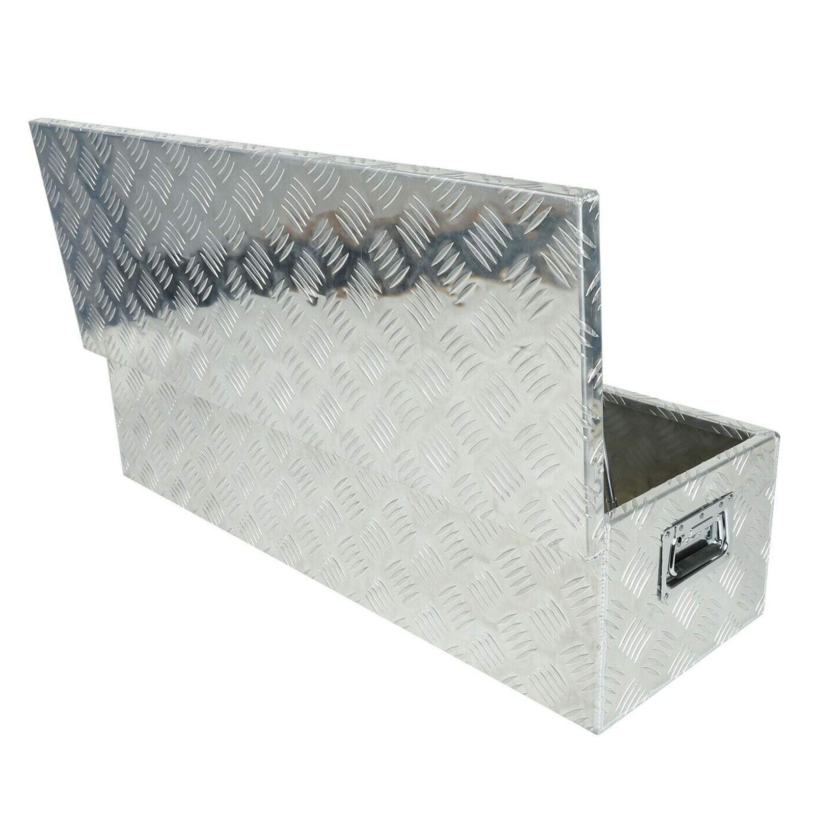 BLACKHORSE-RACING 39 x 13 x 10 Inch Aluminum Truck Tool Box - Underbed Storage Chest with Lock & 2 Keys, Side Handles - Silver | Heavy Duty Organizer for Pickup Trucks, Trailers & RVs | Secure Storage for Tools, Equipment & Roadside Essentials