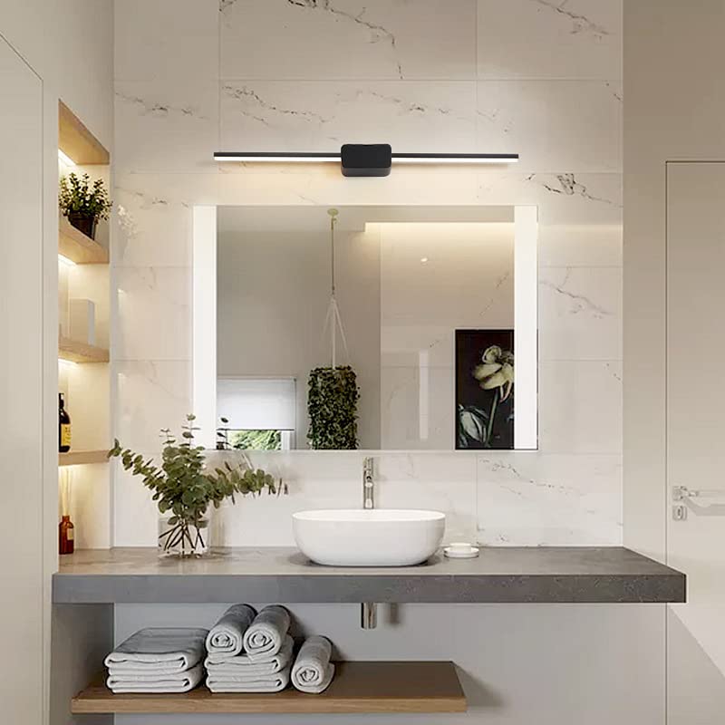 Modern LED Vanity Light for Bathroom - Dimmable Acrylic Wall Sconce Fixture in White/Black - Perfect for Makeup Dressing Table & Mirror Lighting (Ideal for Bathroom, Bedroom, and Spa Decor)