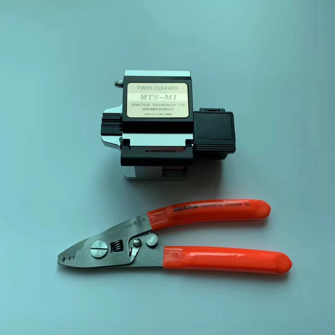 MTW High Precision Fiber Optic Cleaver & Stripper Tool Kit - 3 Hole Stripper, Stainless Steel Construction for Fiber Optic Cable Splicing & Network Installation