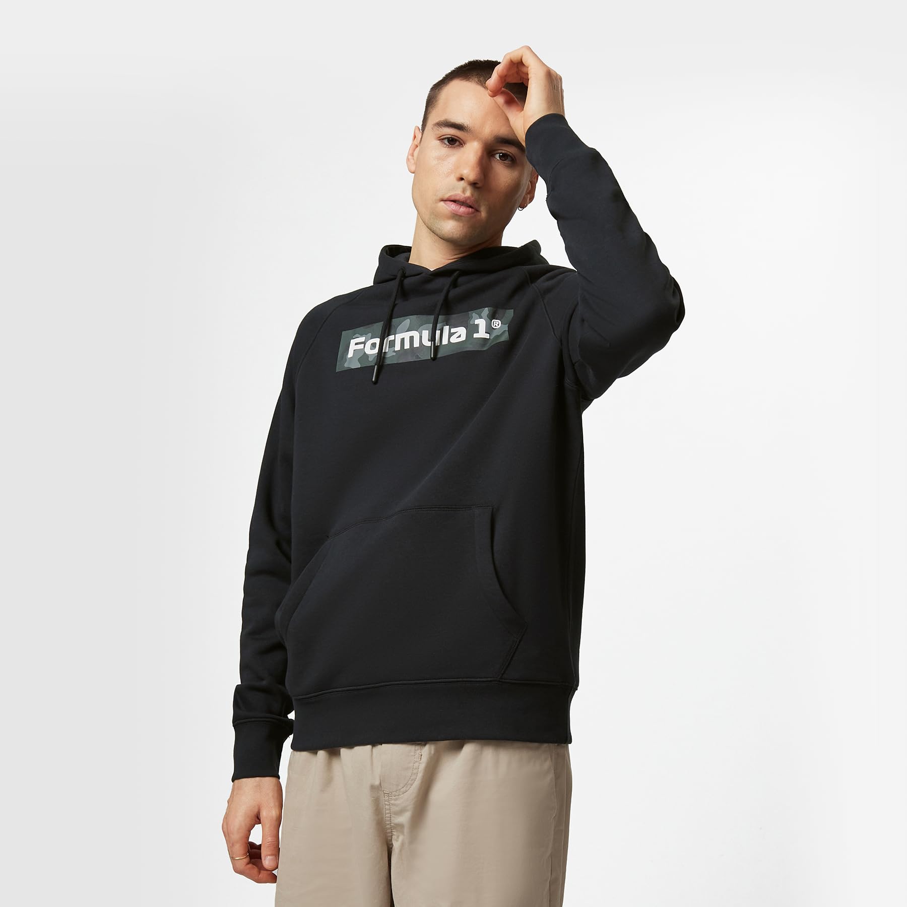Fuel For Fans Formula 1 Collection - F1 Camo Hoodie Sweatshirt for Men & Women - Black - Perfect for Racing Fans & Casual Streetwear