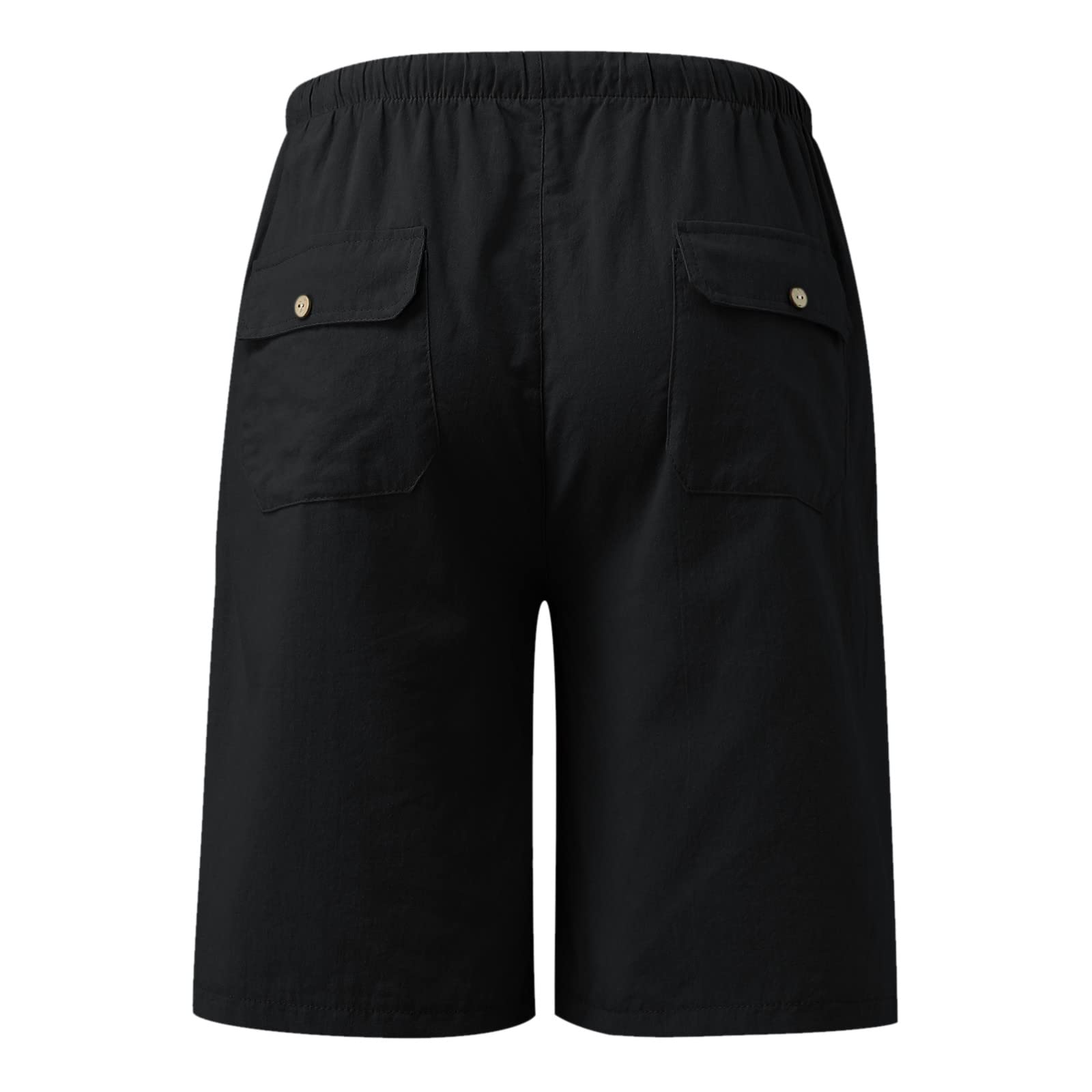 Women's Cargo Shorts with Lace Detail, Elastic Waist, Front & Back Pockets - Perfect for Casual Daily Wear and Outdoor Activities