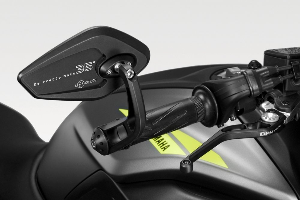 2018-2020 Yamaha MT-07 FZ-07 Revenge Style Rearview Mirrors Kit (R-0852) - DOT Approved Aluminum Side Mirrors with Lateral View Reflectors - DPM Race Motorcycle Accessories - Made in Italy - Perfect for Street Riding & Urban Commuting