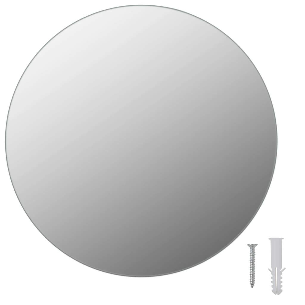 CHARMMA 11.8 Inch Round Frameless Wall Mirror - Shatterproof Glass for Bathroom, Bedroom, Vanity & Home Decor