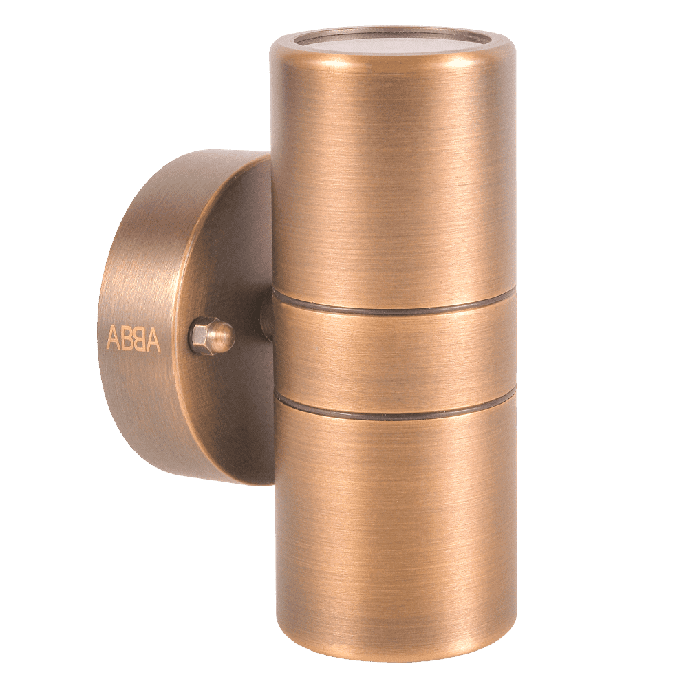 SCB05 4x/8x/12x LED Cylinder Wall Sconce - 2 Directional Brass Up Down Light with 5W 3000K Warm White Bulb - Perfect for Bedroom, Living Room, Hallway & Modern Interior Lighting