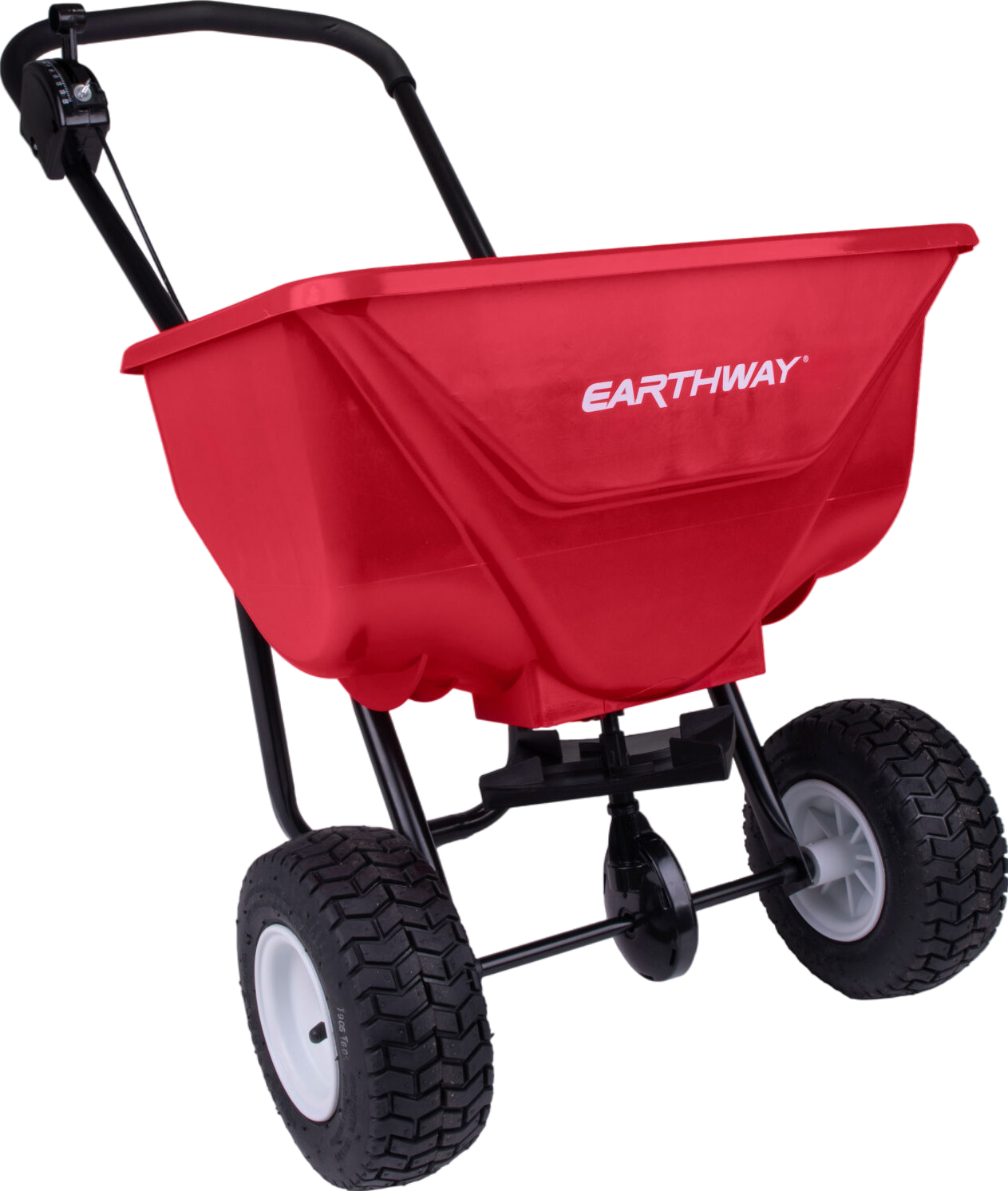Earthway 2030P Plus Broadcast Spreader - 65 lb Hopper Capacity with Durable Pneumatic Tires | Perfect for Lawn Fertilizer, Grass Seed & Ice Melt Distribution
