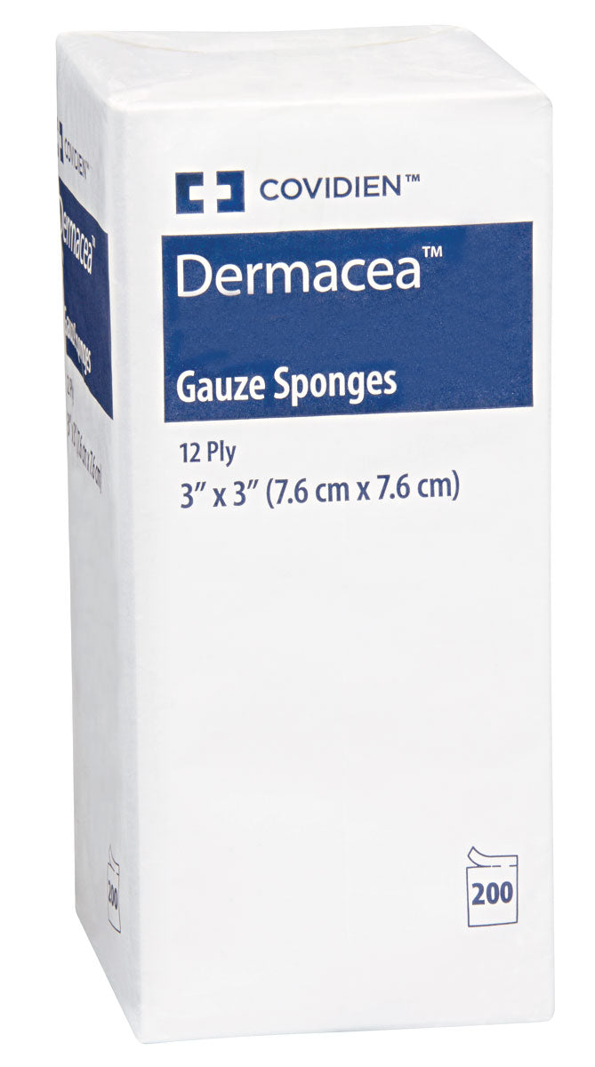 Sterile Gauze Sponges 7.6 x 7.6 cm (3 x 3 Inches) - 12 Ply Medical Grade - Pack of 200 - Wound Dressing, First Aid, Surgical & Veterinary Care