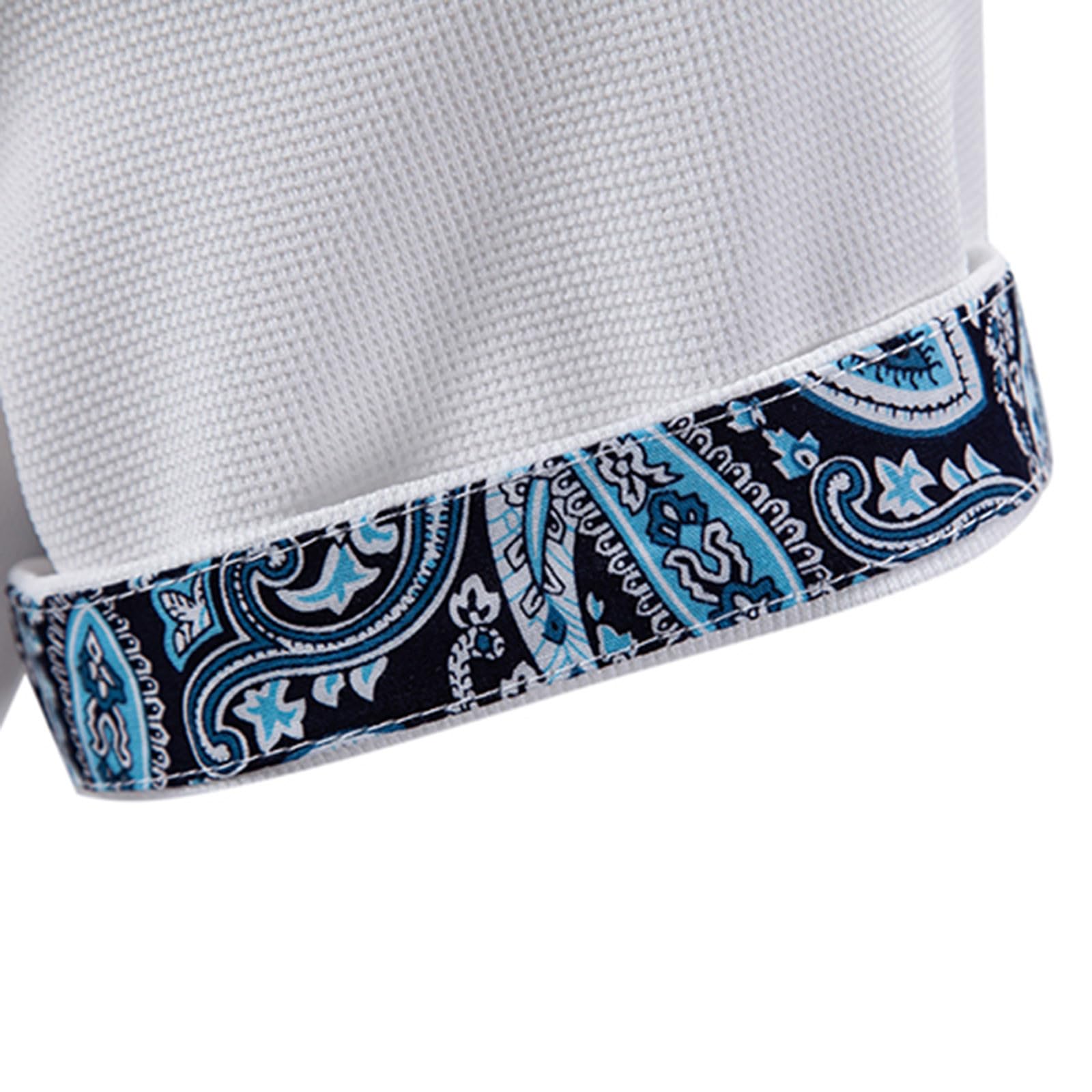 Men's Paisley Print Polo Shirts - Summer Short Sleeve Golf T-Shirts for Business Casual & Work - Stylish Blouse Tops with Pocket - Perfect for Office, Golfing & Summer Outings