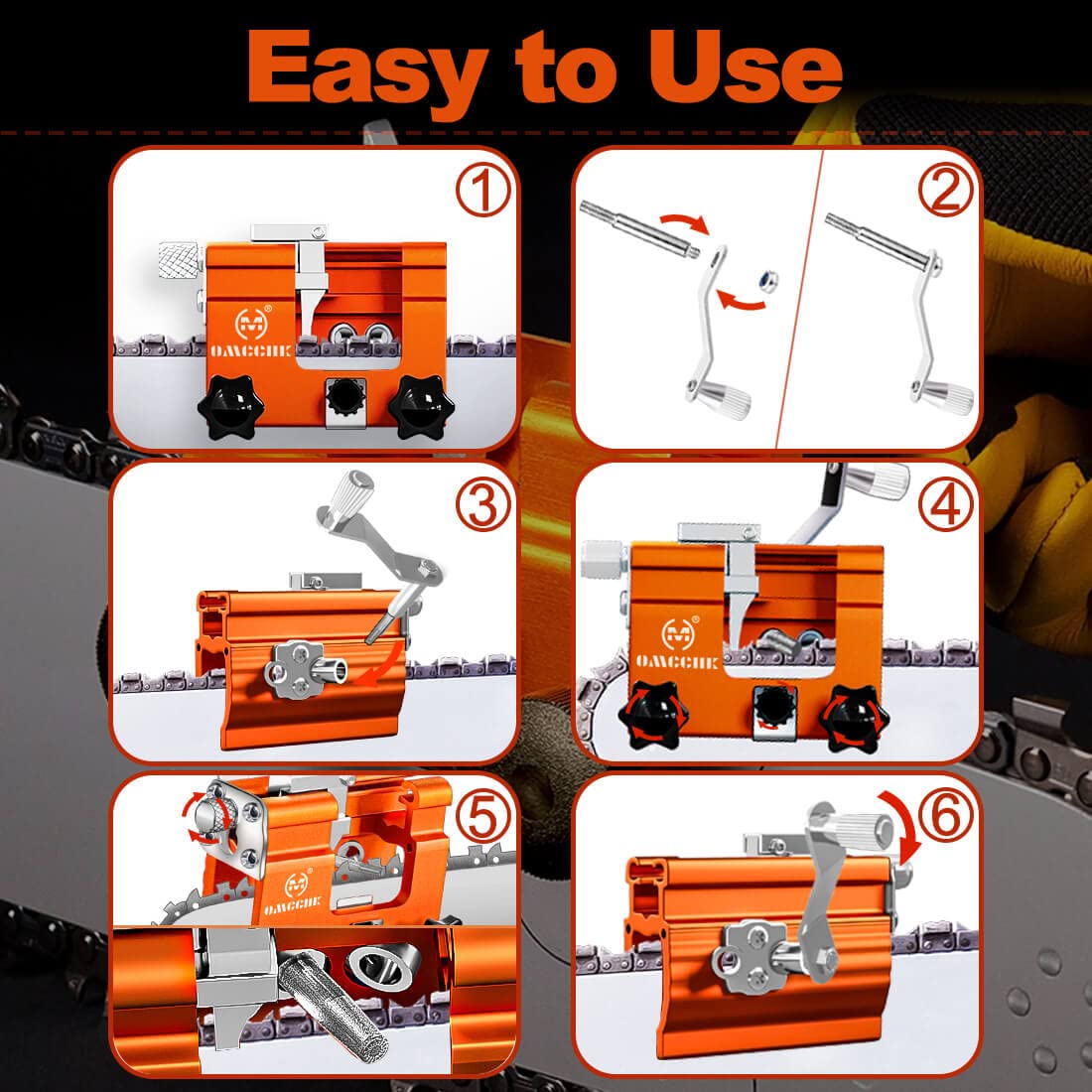 Portable Chainsaw Sharpener Kit with Grinding Stone - for Garden & Lumber Work